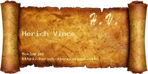 Herich Vince névjegykártya